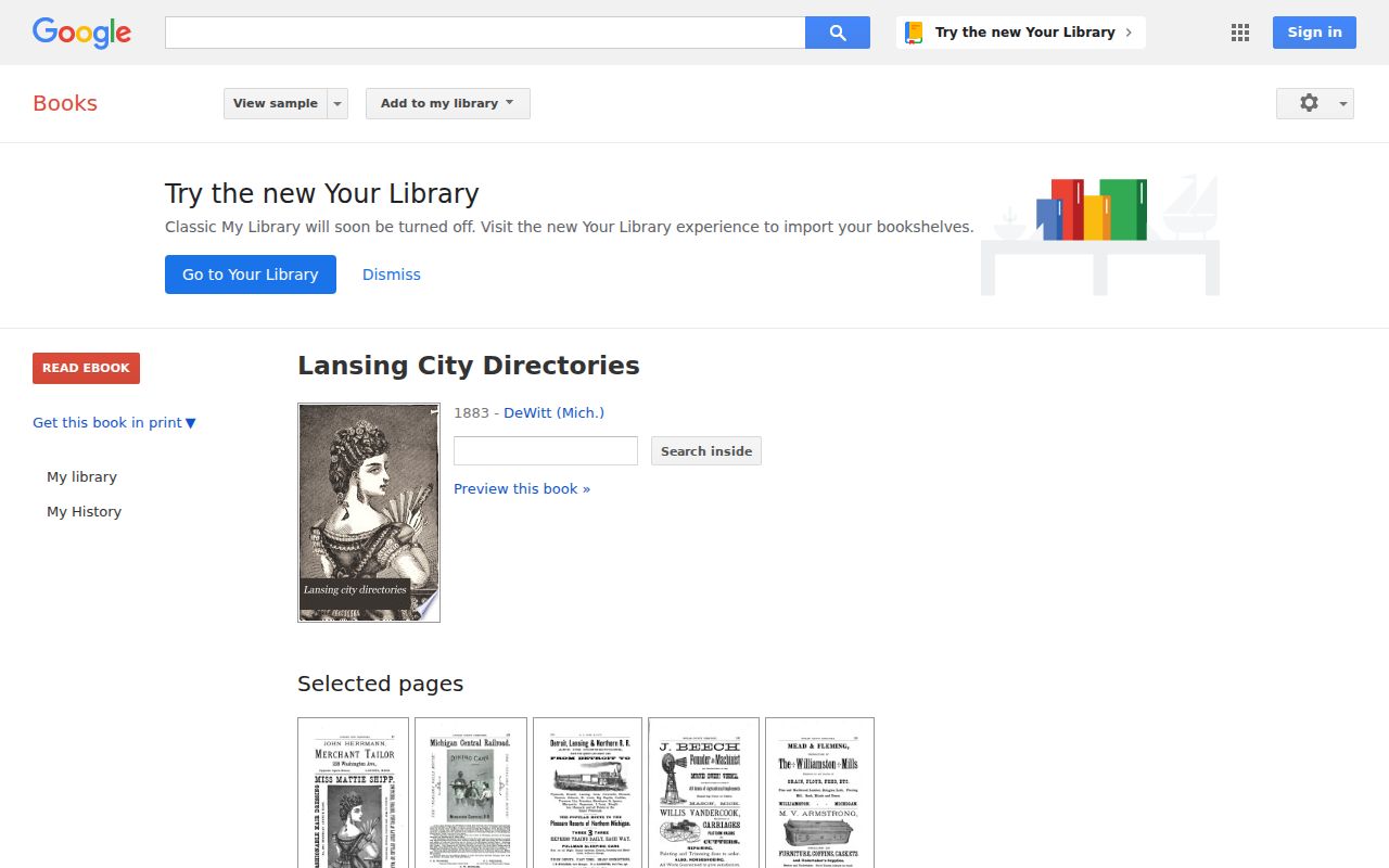 Meridian Township city directory Google Books Lansing directories listing
