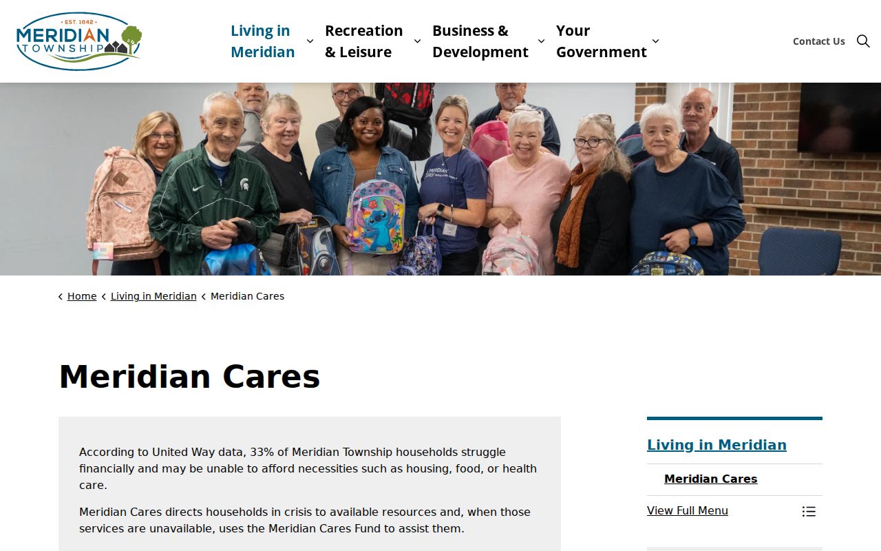 Meridian Township ZIP code directory Meridian Cares location listings