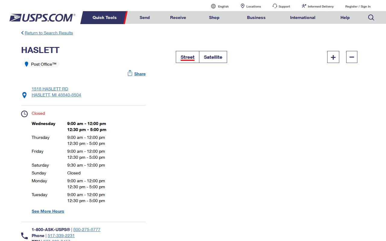 Meridian Township ZIP code directory USPS Haslett location details