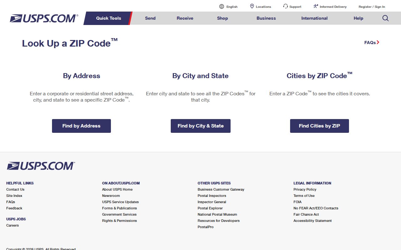 Meridian Township ZIP code directory USPS address lookup page
